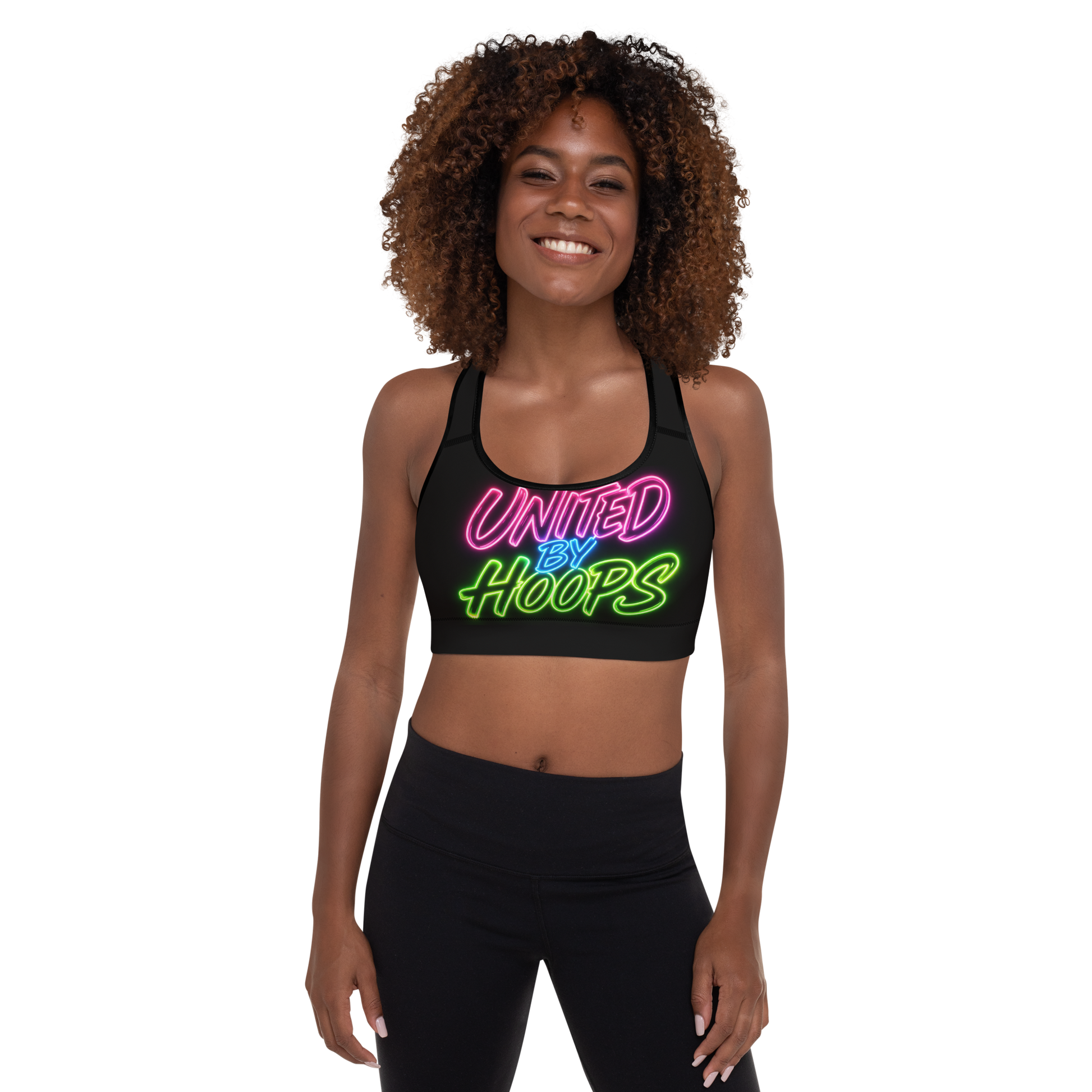 Neon Mix Padded Sports Bra United By Hoops, LLC