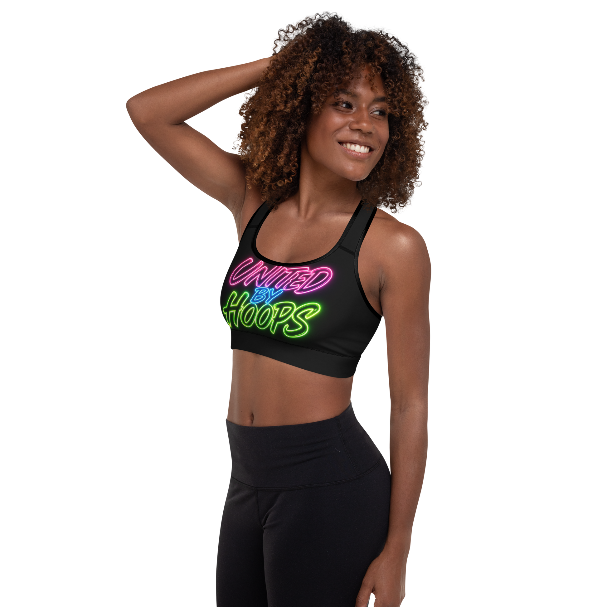 Neon Mix Padded Sports Bra United By Hoops, LLC