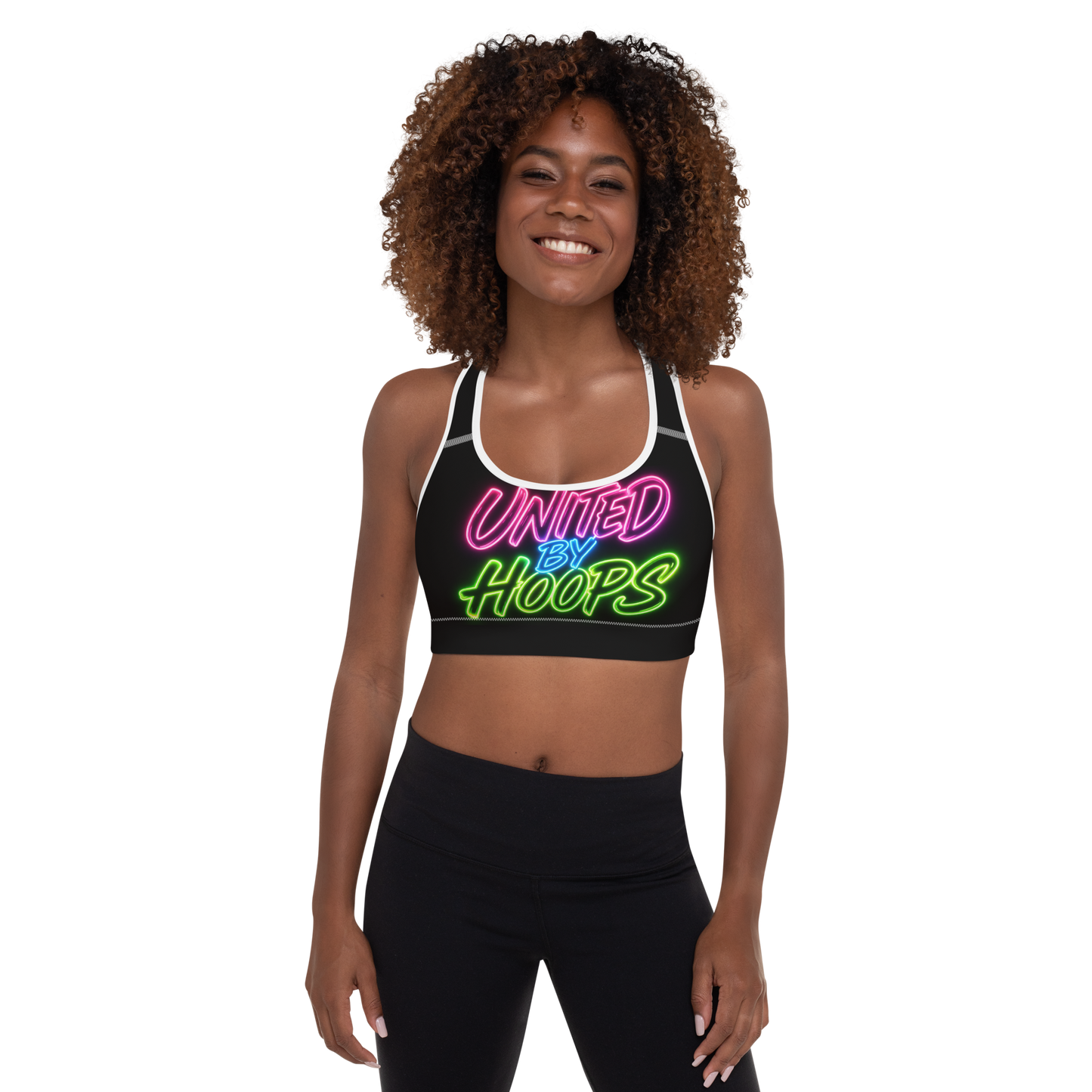 Neon Mix Padded Sports Bra United By Hoops, LLC