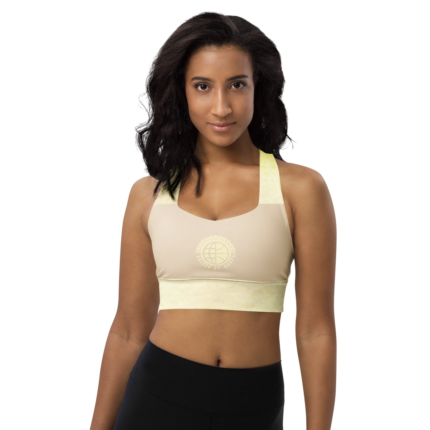 Champagne Status Recycled Longline Sports Bra United By Hoops, LLC