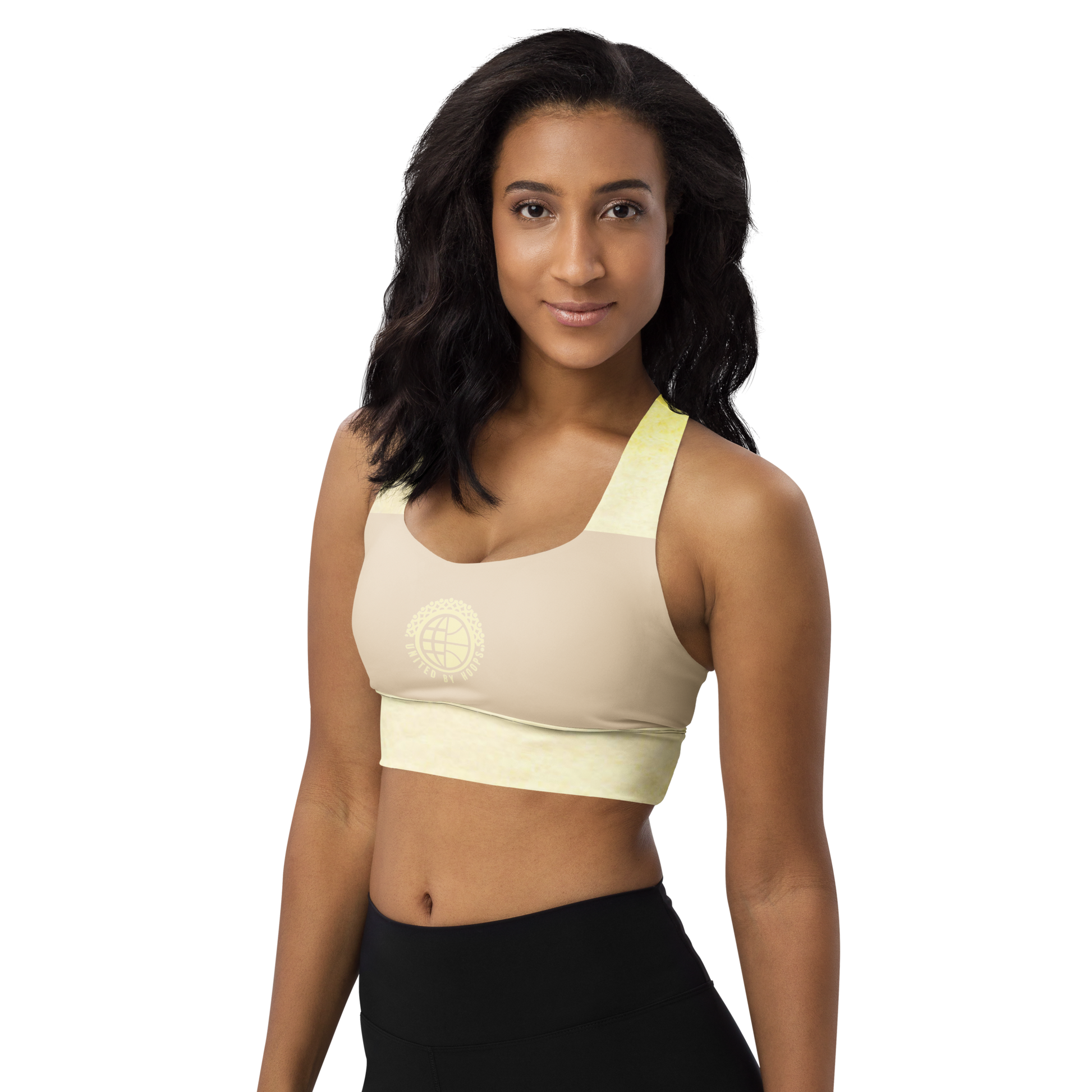 Champagne Status Recycled Longline Sports Bra United By Hoops, LLC