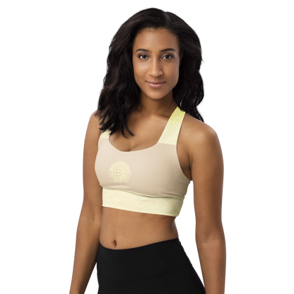 Champagne Status Recycled Longline Sports Bra United By Hoops, LLC
