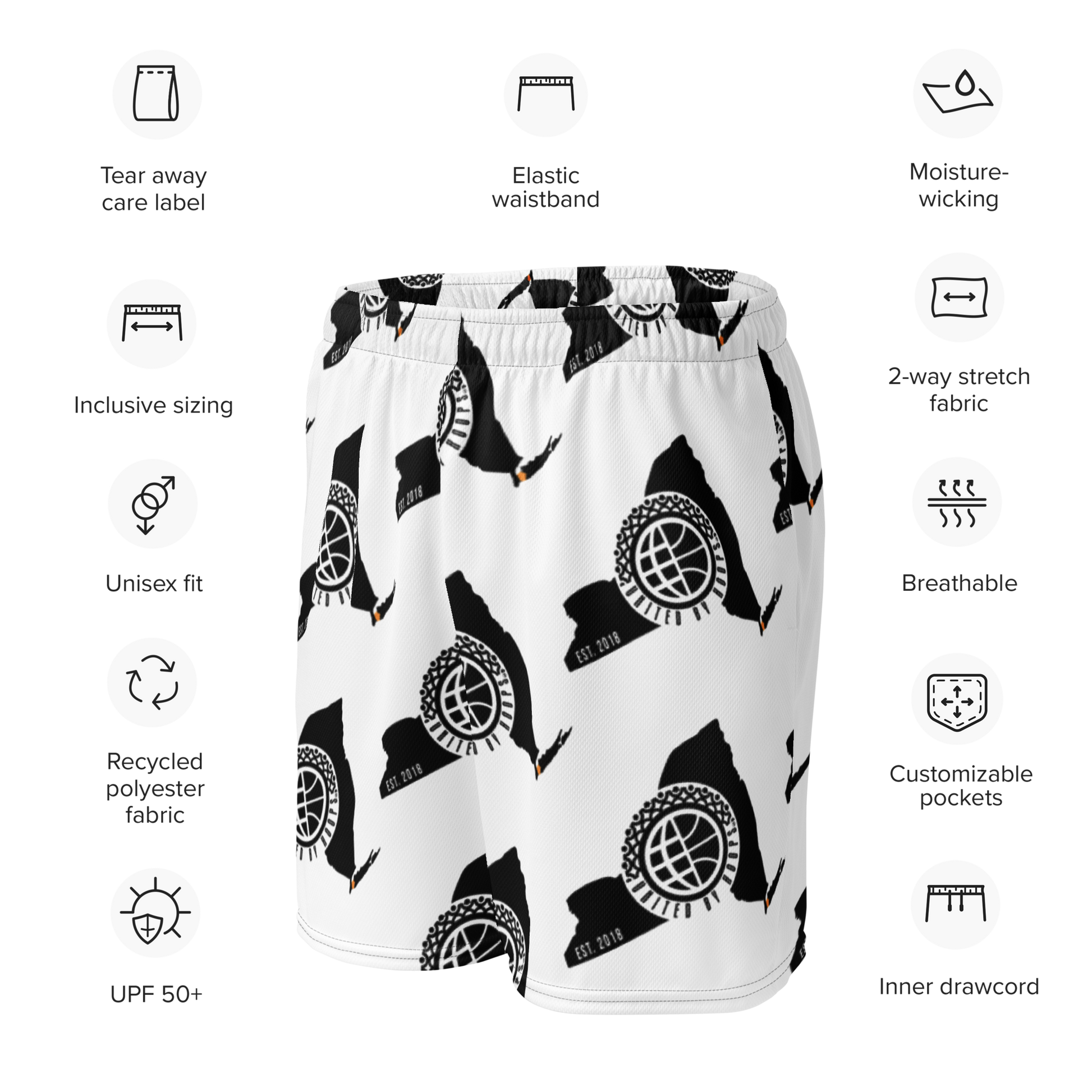 United By Hoops NYC BlackOut Unisex mesh shorts United By Hoops, LLC