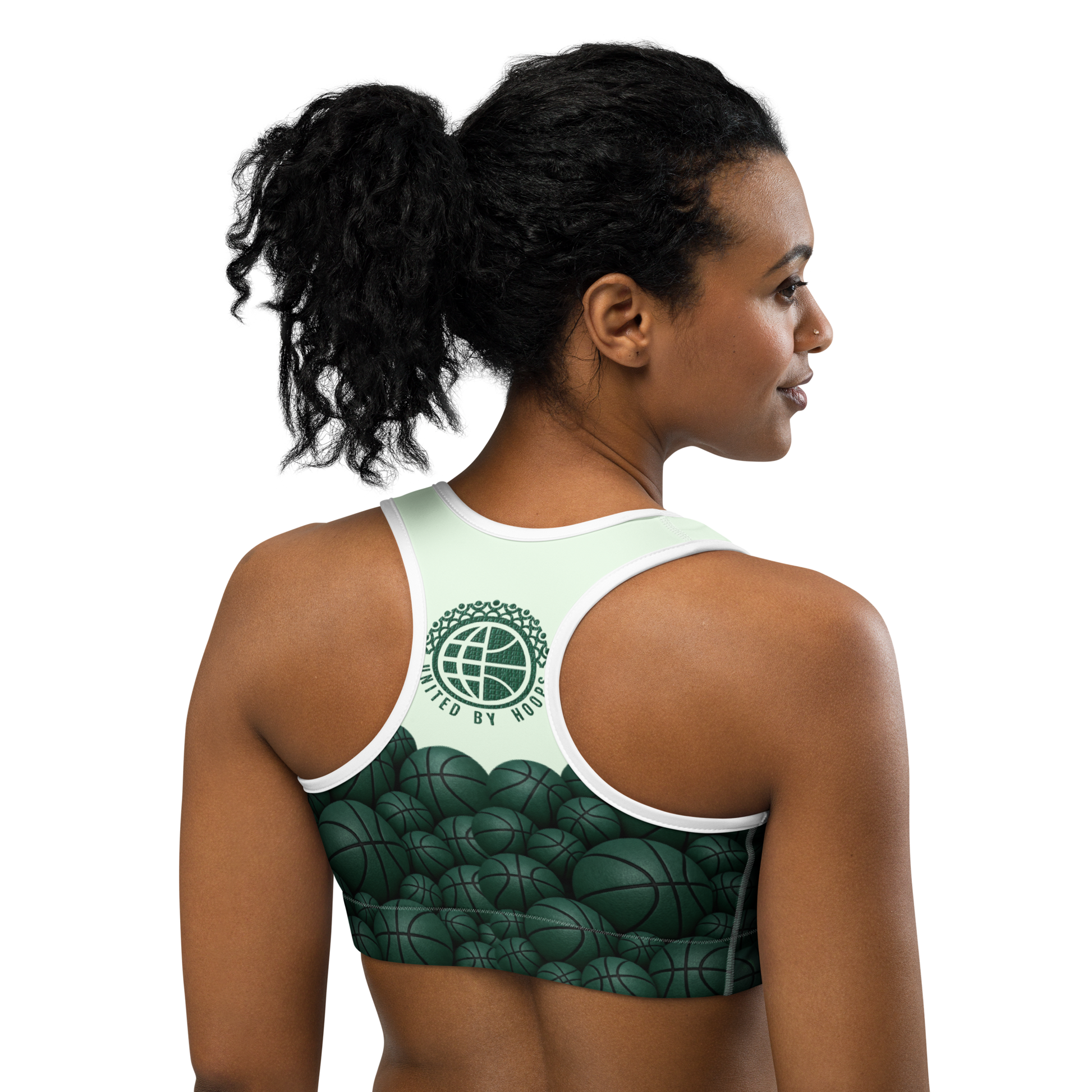 Sea Green Bball Sports bra United By Hoops, LLC
