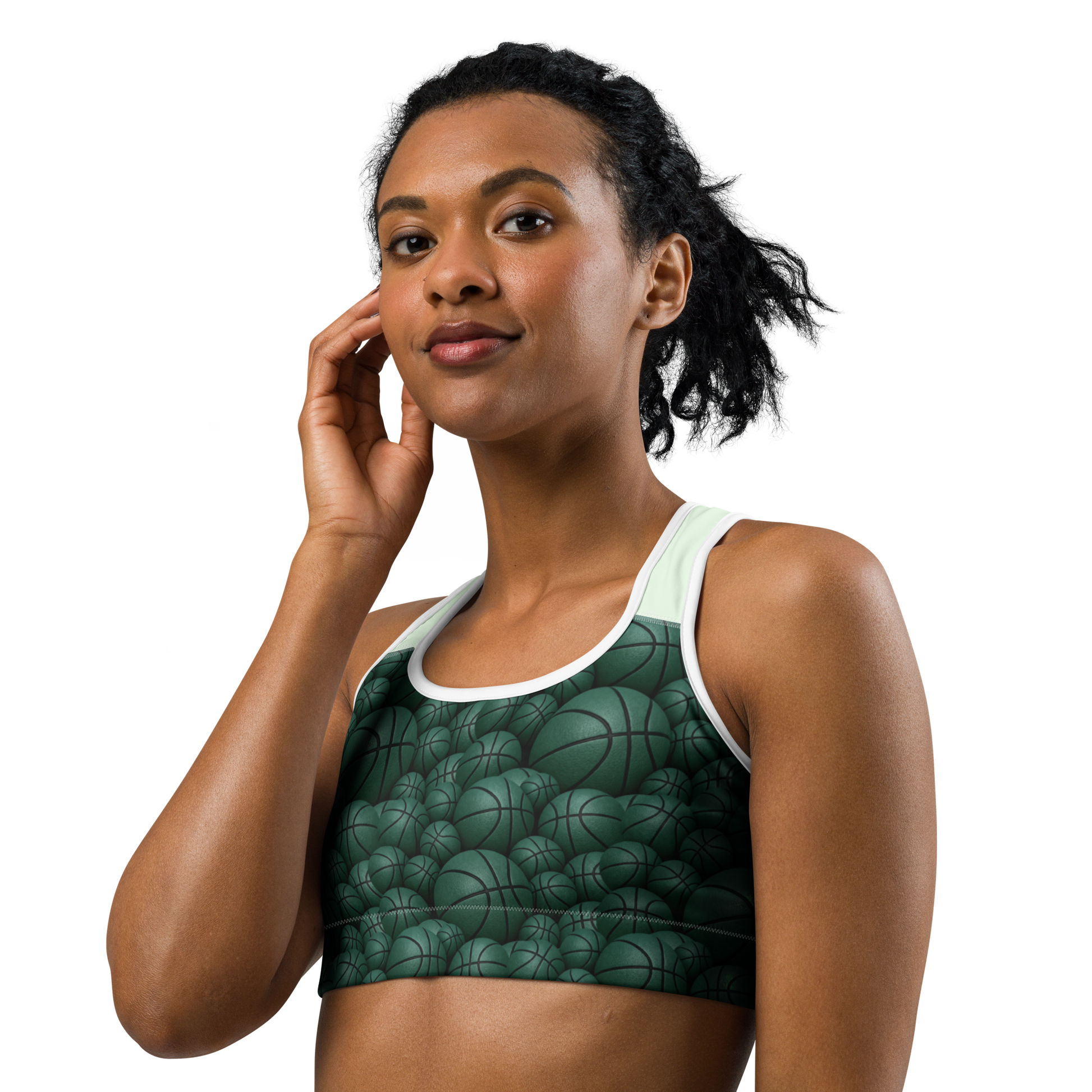 Sea Green Bball Sports bra United By Hoops, LLC