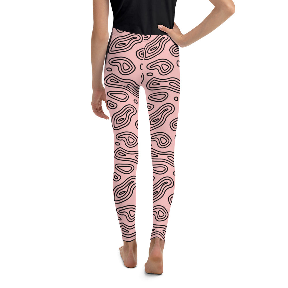 Pink 'n' Black Abstract Youth Leggings