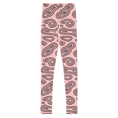 Pink 'n' Black Abstract Youth Leggings