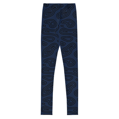 Navy 'n' Black Abstract Youth Leggings