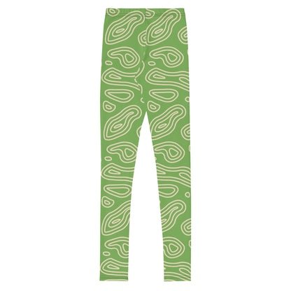 Green 'n' Tan Abstract Youth Leggings