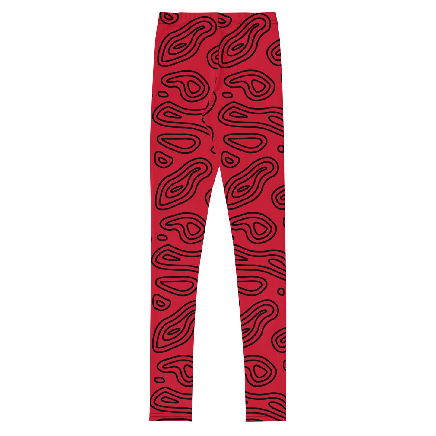 Red 'n' Black Abstract Youth Leggings