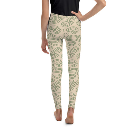 Camo Green Abstract Youth Leggings