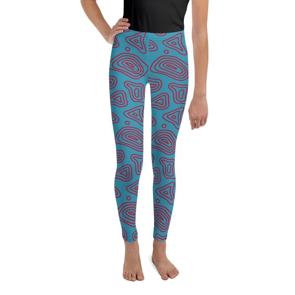 Blue 'n' Red Abstract Youth Leggings