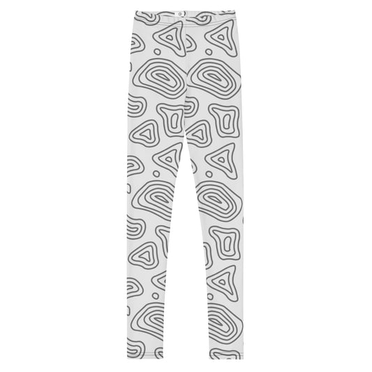 Grey on Grey Abstract Youth Leggings