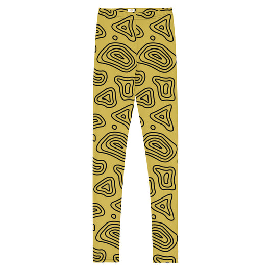 Gold 'n' Black Abstract Youth Leggings