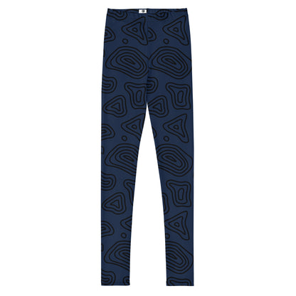 Navy 'n' Black Abstract Youth Leggings