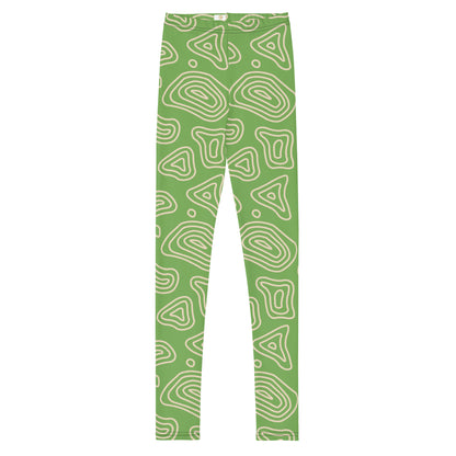 Green 'n' Tan Abstract Youth Leggings