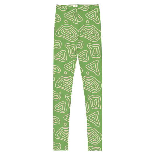 Green 'n' Tan Abstract Youth Leggings