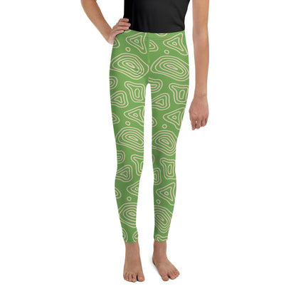 Green 'n' Tan Abstract Youth Leggings