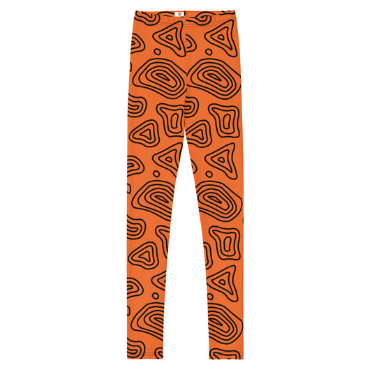 Orange 'n' Black Abstract Youth Leggings