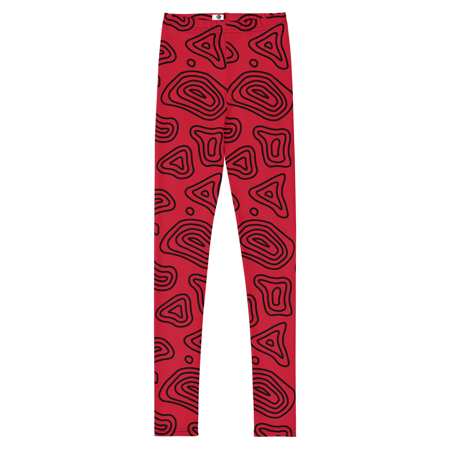 Red 'n' Black Abstract Youth Leggings