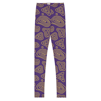 Purple 'n' Gold Abstract Youth Leggings