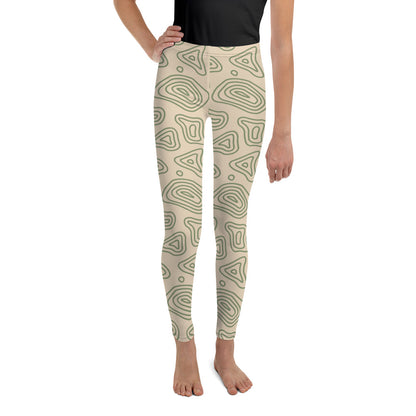 Camo Green Abstract Youth Leggings