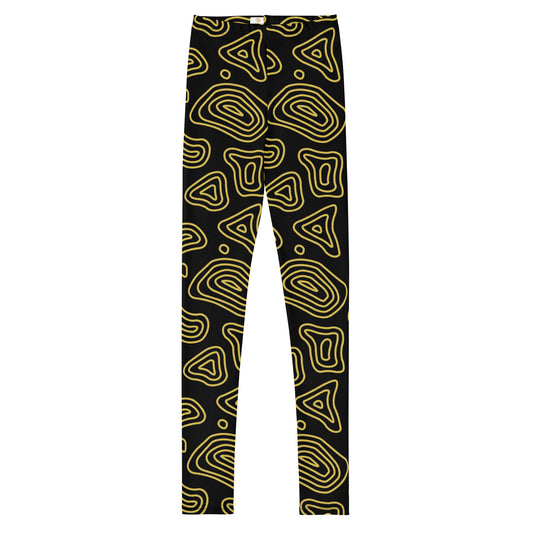 Black 'n' Gold Abstract Youth Leggings