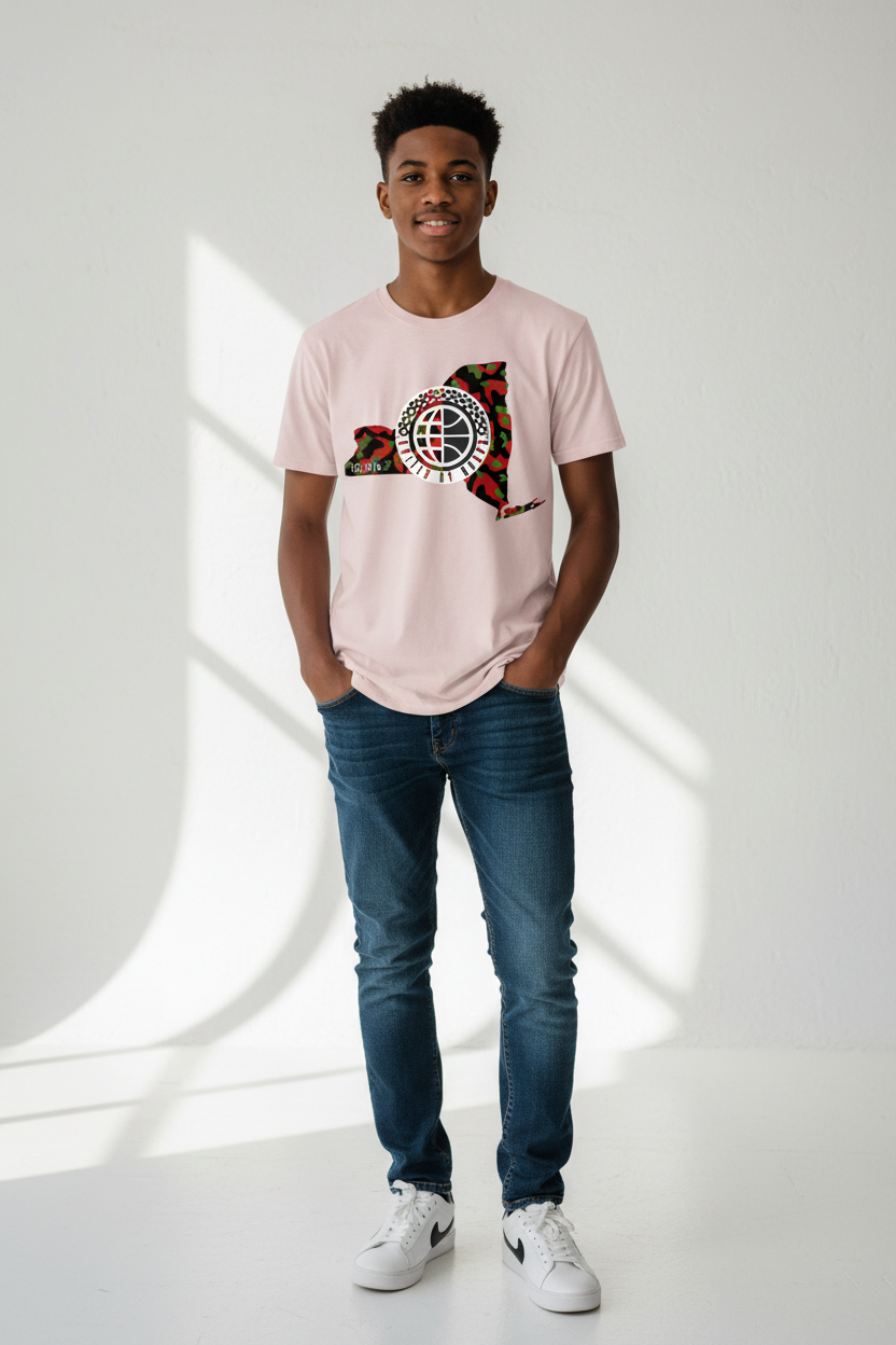 United By Hoops NYC Pan African Camo Youth Unisex Tee United By Hoops, LLC