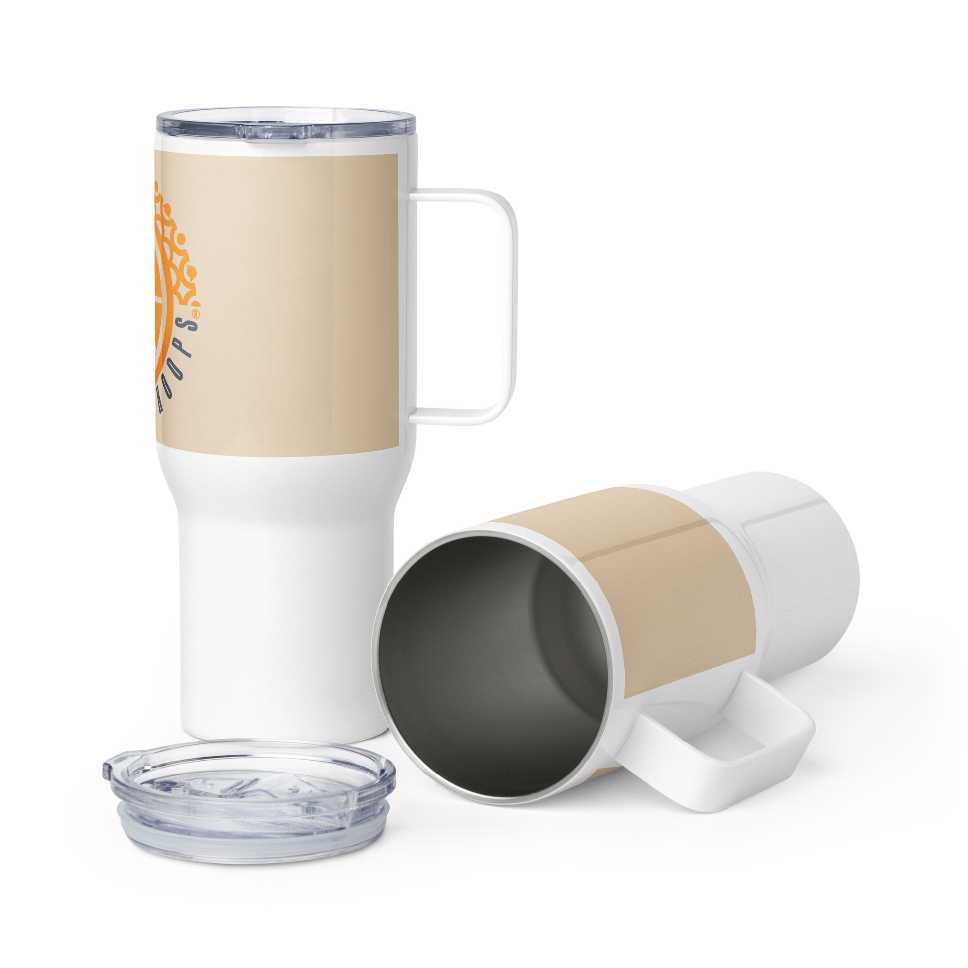United By Hoops Travel mug w/ handle United By Hoops, LLC